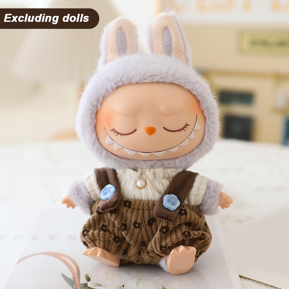 

Для 17 см куклы Лабубу одежда модная одежда комбинезоны кукольная одежда цветное соответствие шляпа куклы аксессуары милые украшения 11