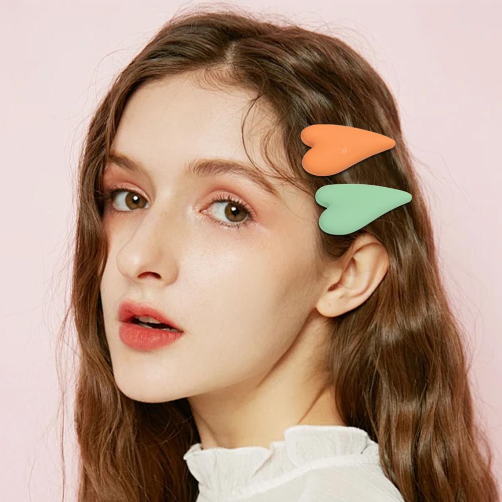 8pcs Heart Acrylic Barrettes Acetate Hair Clips Headdress for Women Cute Macaron Color Hairpins Girls Fashion Accessories Gift