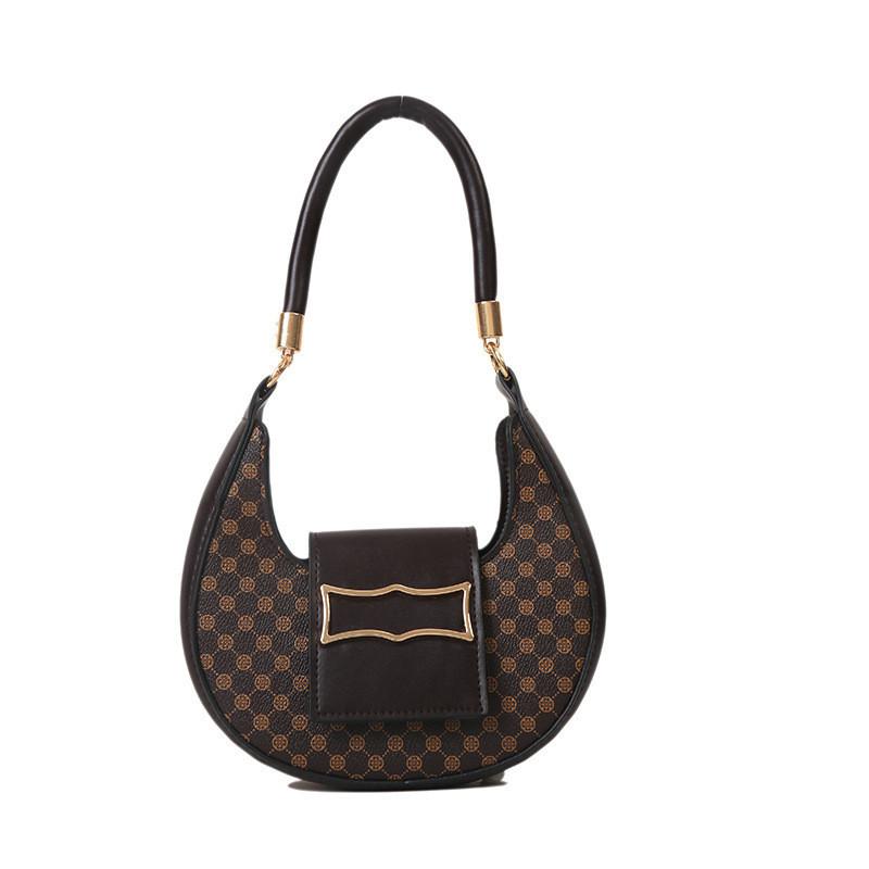 Trendy Small French Retro Shoulder Bag Pu Material Chic Commuter Single Shoulder Bag White Black Pink Brown Coffee Color кофейный