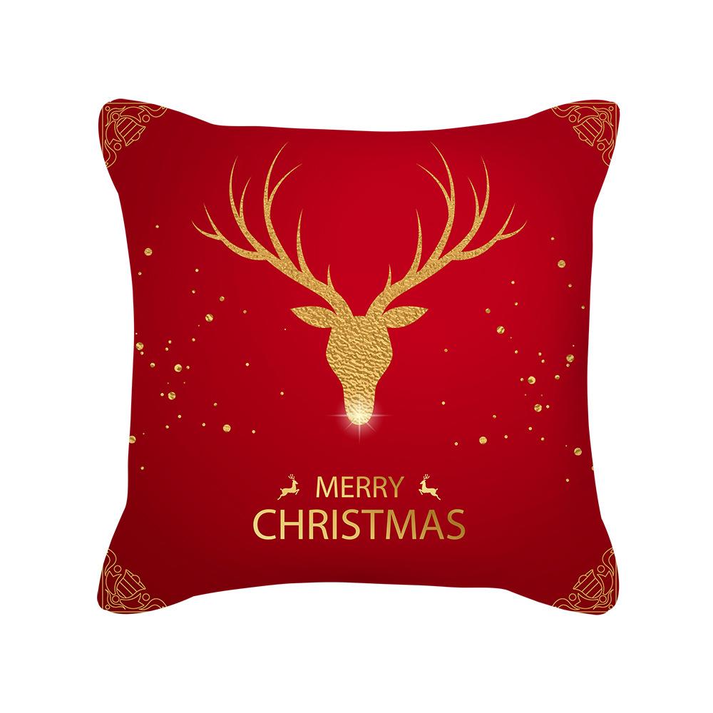 Red Christmas Pillow Cover New Festive Festive Peach Skin Pillow Home Sofa Cushion Cover