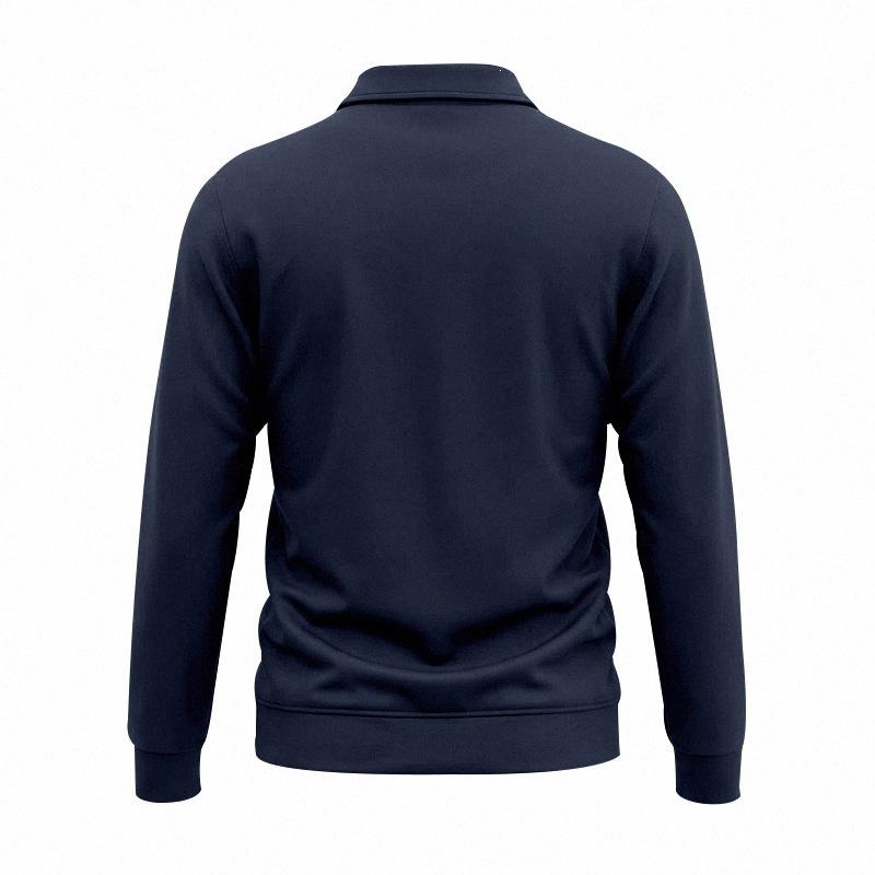 Sudadera con cuello polo de manga larga holgada retro casual para hombre
