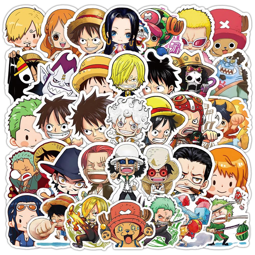 10/30/55pcs ONE PIECE Anime Cute Luffy Zoro Stickers Kawaii Cartoon Q Version Sticker Decals Phone Suitcase Laptop Sticker Toys