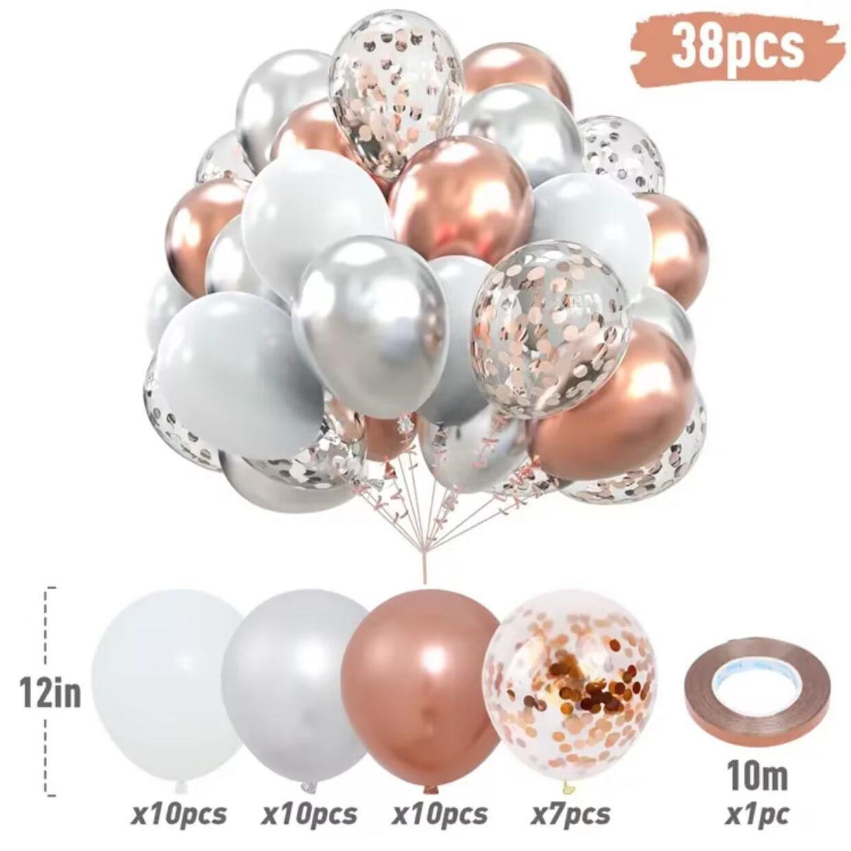 

10/26/38 шт. латексные шары с конфетти, украшение для дня рождения, свадебный декор, шары для детского душа, прозрачные воздушные шары на день Святого Валентина 12INCH