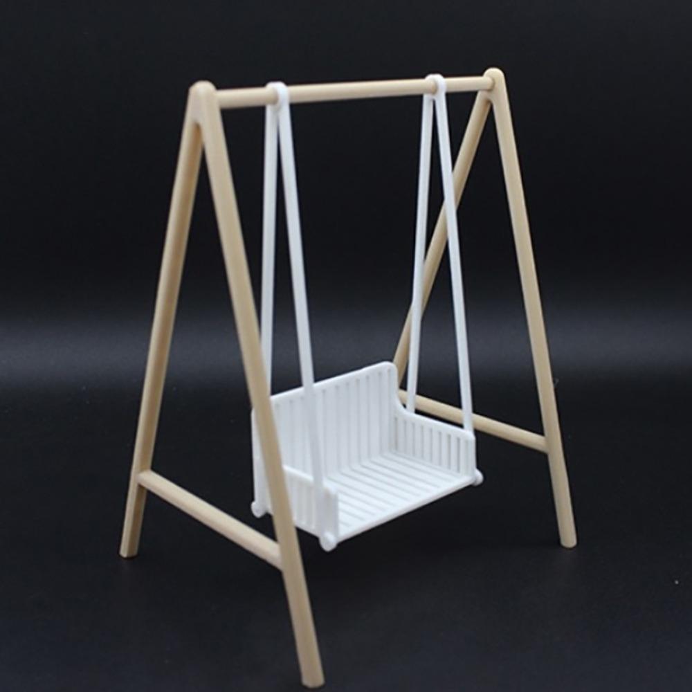 

Миниатюрные садовые качели, украшение, модель сцены, модель кукольных качелей для детей Wood color