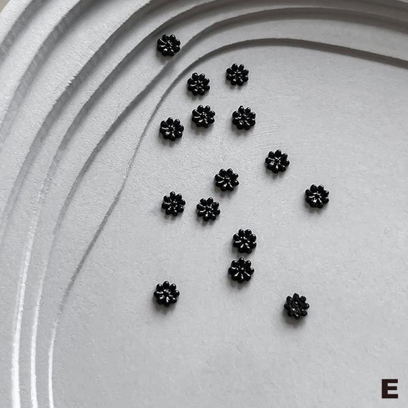 10 Pcs Gold Rhinestone Flower 3D Alloy Nail Charms Mini Flower Sparkling Gold Silver Floral Decorations Manicure Cool Charms
