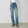 Women's Stone Wash Denim Wide-Leg Straight Jeans