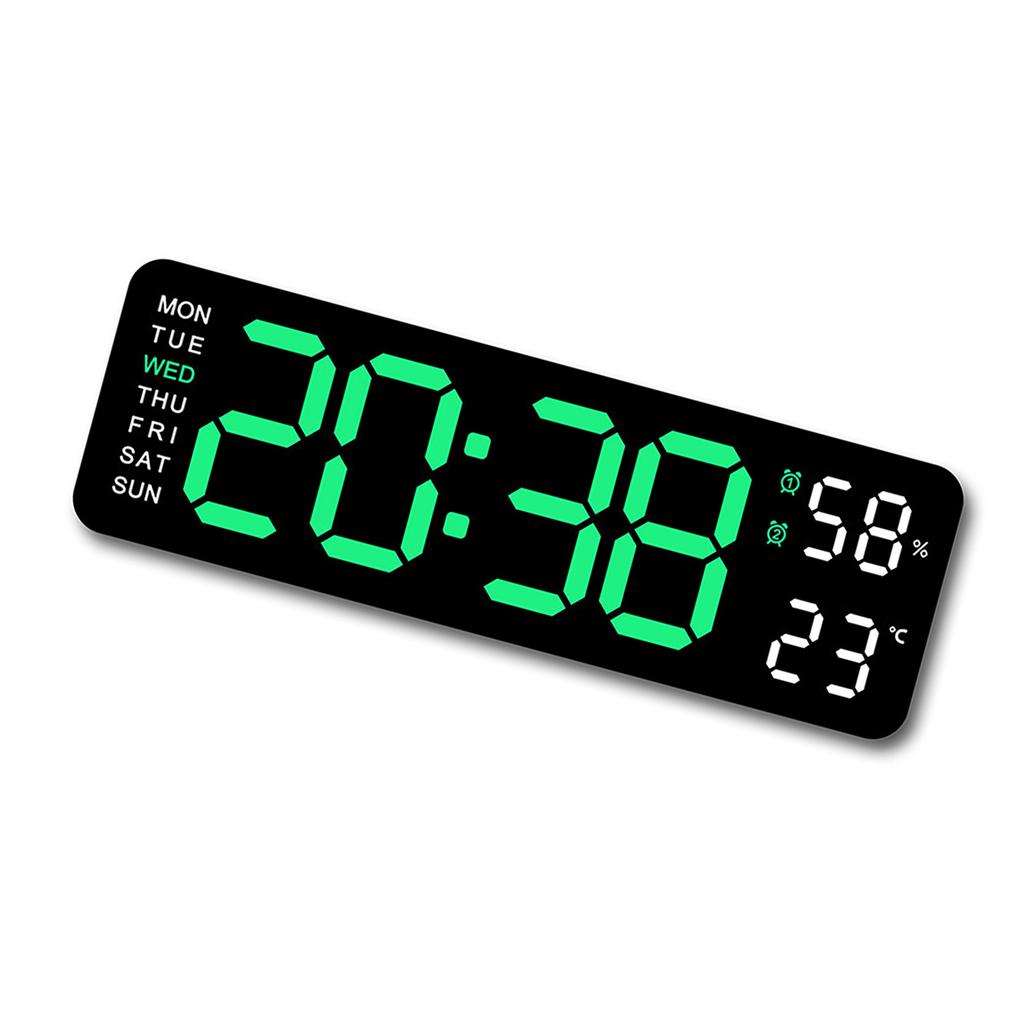 Multifunctional Electronic LED Table Clock with Time Week Temperature Display 2 Alarms 12/24 Hour Format Snooze Function
