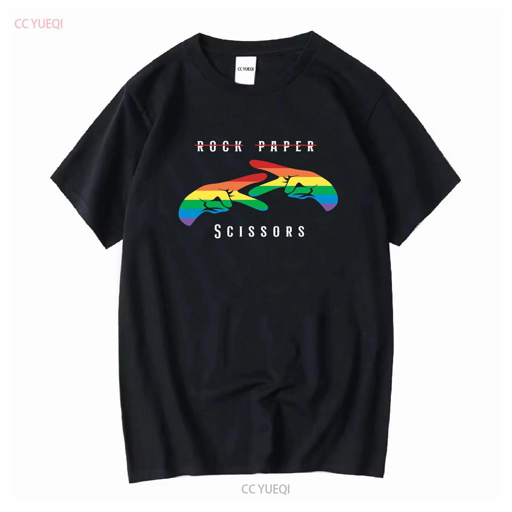 Rock Paper Scissors Funny Lesbian Pride LGBT T ShirT long or short sleeves vintage Washed Unisex Comfortable Slightly Versatile