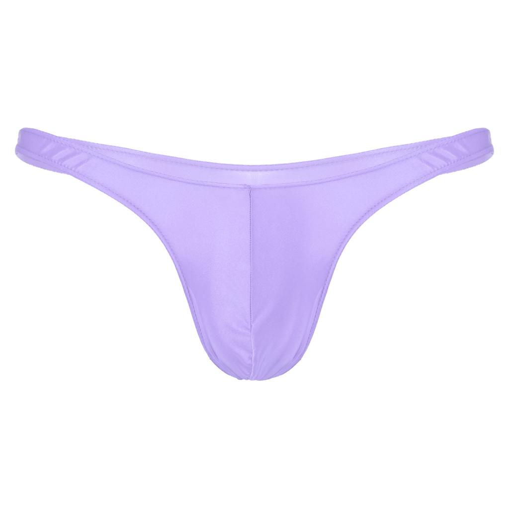 Herren Wölbung Beutel Tanga Unterwäsche Glänzend Einfarbige Niedrige Taille Slips Badebekleidung Unterhosen