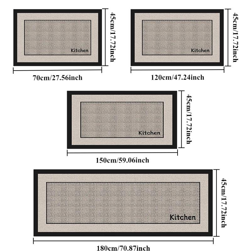 Kitchen Non-slip Mat Long Rugs Water-absorbent Oil-absorbent Dirt-resistant Foot Mats Indoor Balcony Door Mats Home Decoration