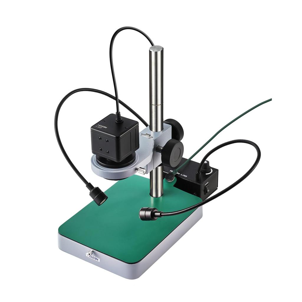 HOZAN USB Output Microscope with Flexible Arm Standard Base L-KIT510 19/49/93/120x Magnification, Lighting,