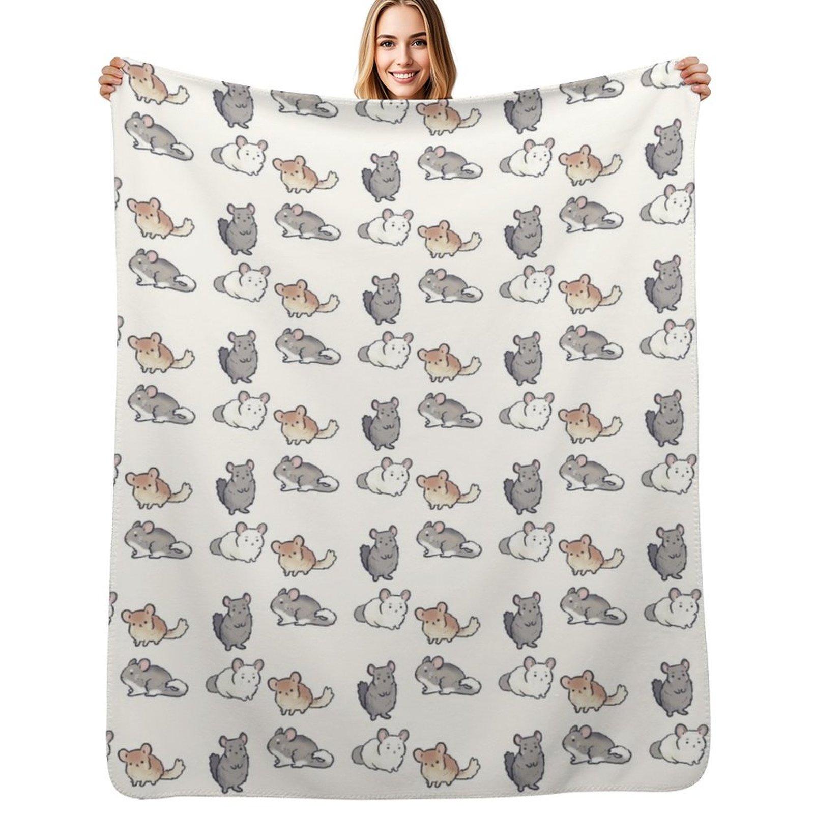 

Chinchilla pack Throw Blanket Faux Fur Soft Warm Blanket for Bed 102x76cm(40x30in)