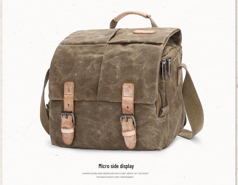 Geantă crossbody impermeabilă din pânză de bumbac pentru aparate foto SLR - Geantă de umăr unisex pentru fotografie