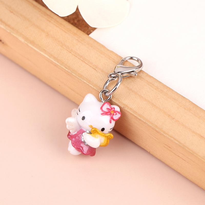 

Cute Mini Hello Kitty Keyring Cartoon Kt Cat Kitten Keychain Lovely Bag Pendant Earphone Case Charm Key Holder For Friend Gift