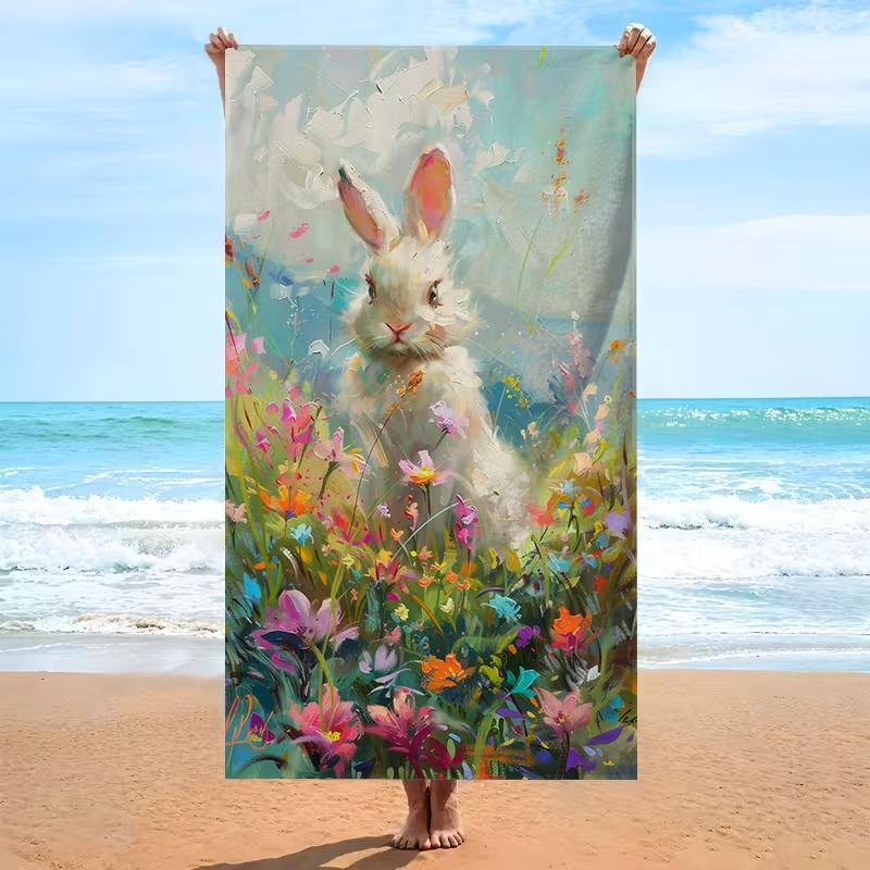 Minimalist Black and White Yin-Yang Koi Fish Beach Towel Water Waves design Lightweight Sand-Resistant Beach Towel for summer