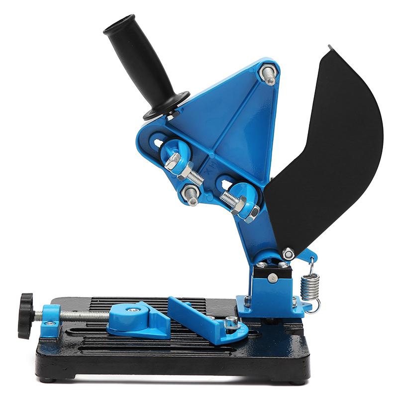 115-125 Angle Grinder Stand Grinder Holder Support Cast Iron Base Bracket Holder Sliver+Blue