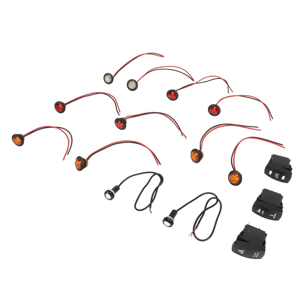 UTV Turn Signal Kit Flasher Relay Harness DC12V UTV Rocker Switch Turn Signal Kit Replacement for