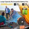 Camping Fan Rechargeable 20000mah Portable Wireless Camping fan for Outdoor Camping Ceiling Fan with Light and Remote Control