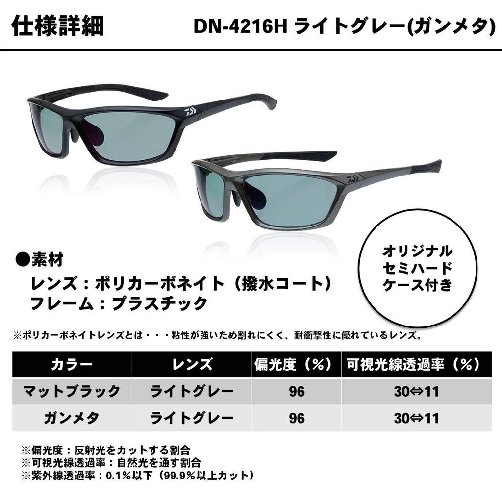 Daiwa Polycarbonate Photochromic Polarized Gray Sunglasses, Gunmetal/Light DN-4216H