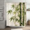 Creative Bamboo Shower Curtain - HD Printed Waterproof Bathroom Curtain Natural Bamboo Leaf Pattern Home Decor