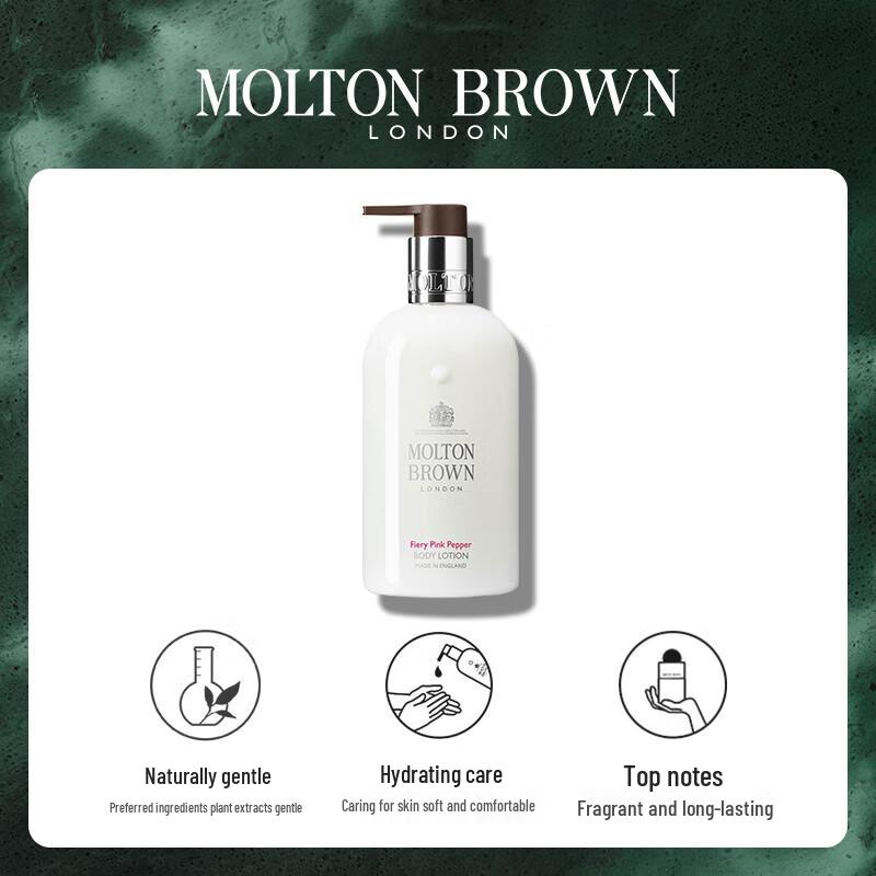 Molton Brown Fiery Pink Pepper Body Lotion & Rhubarb Rose Shower Gel Set