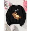 Kids Sweatshirt, Crew Neck Fashion Top, Fun " Bear Cartoon" Patterned Sweatshirt, Suitable for Everyday Casual Wear,Soft Cotton Sweatshirt