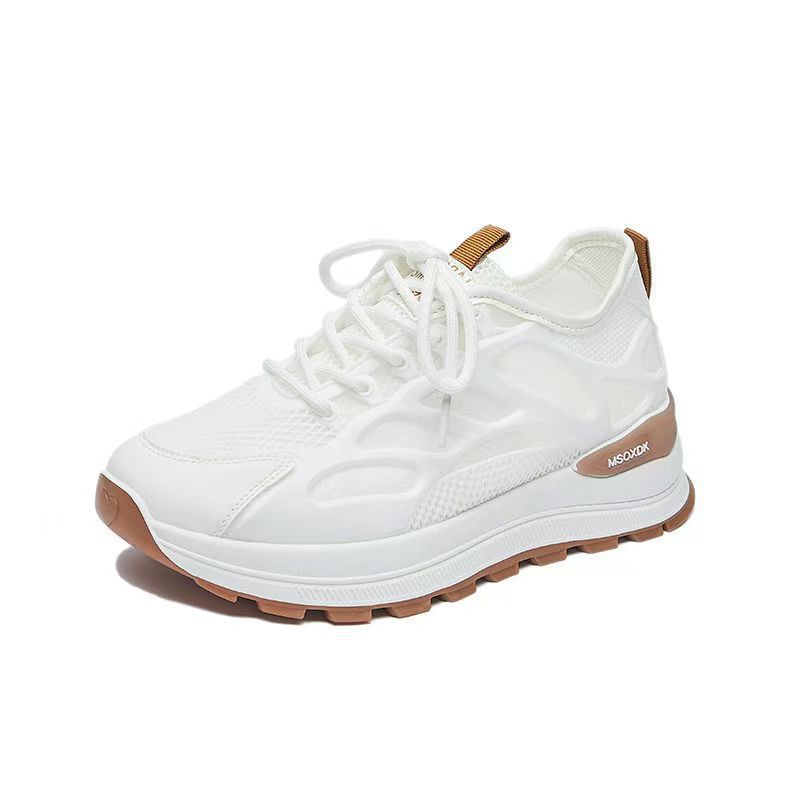 Women's Mesh Breathable White Sneakers, Summer Bestseller Fashion Versatile Soft Sole Anti-slip Shock-absorbing Sports Shoes