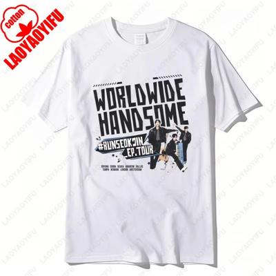 T-shirt de Concert Jin 2025 RunSeokJin Ep Tour Worldwide Handsome Sweat-shirt T-shirts de Tournée BTS Tenue Army Homme Femme KPOP Cadeau pour Fan Hauts