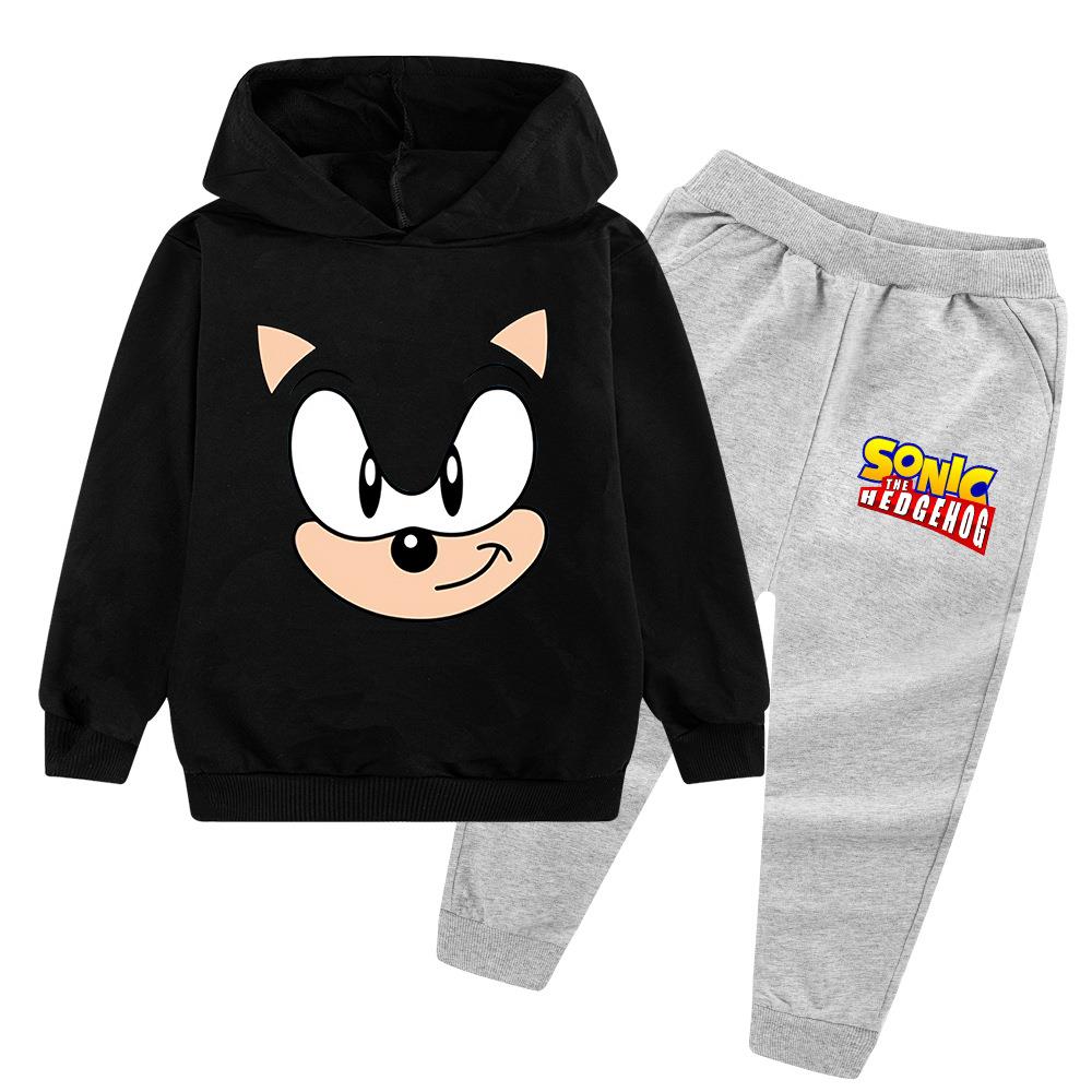 New Sonic Children's Clothing Set Long Sleeve Hoodie And Pants Spring Autumn Male Primary School Students Cotton Polyester Blend