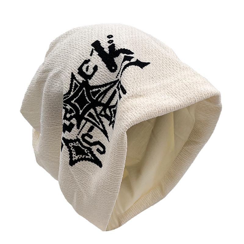 European and American Trendy Brand Hip-hop Retro Pullover Hat Fashionable Casual Versatile Men's and Women's Letter Jacquard Double-layer Stacking Hat