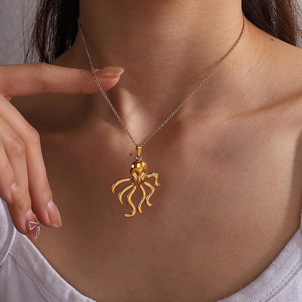 European and American New Special-Interest Design Personalized Octopus Earrings Necklace Cold Wind Jellyfish Pendant for Women
