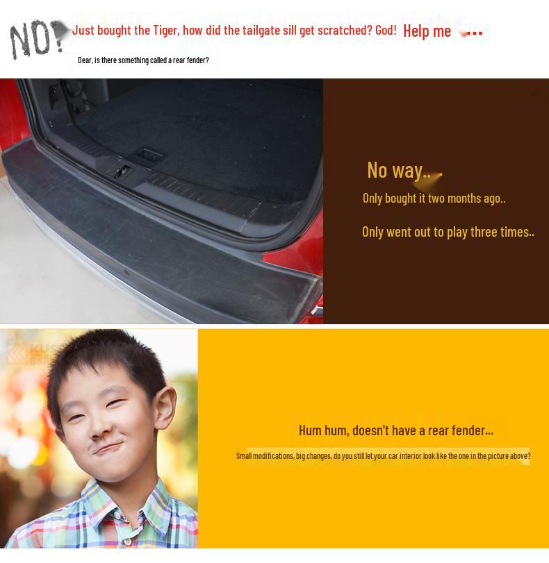 Ford Kuga (2013-2016) Rear Bumper Protector: Anti-Scratch Tailgate Pedal Decorative Strip