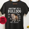 Anatomy of a Bulldog Tee, English Bulldog Shirt, Unisex T-Shirt Gift Idea, Dog Lover Top, Bulldog Owner Present, Cute Bulldog Tee, Pet Lover
