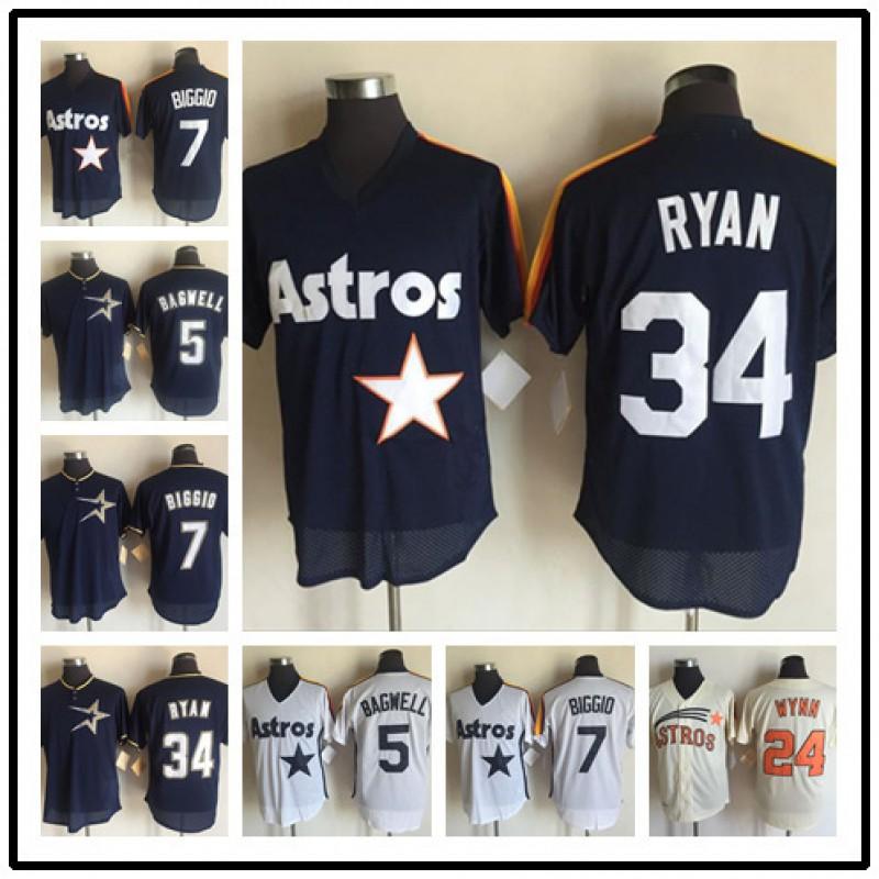 Vintage Houston Astros Baseball Jersey Embroidered Unisex Sport Shirt Cotton Blend Fall Wear