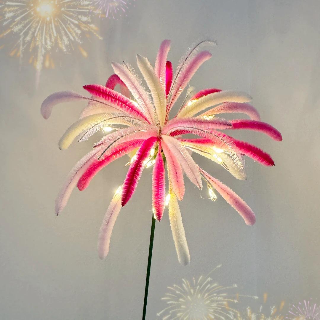 

Набор для фотоподарка «Сделай сам» с витой палочкой: Креативный букет ручной работы в праздничной тематике фейерверков для друзей.