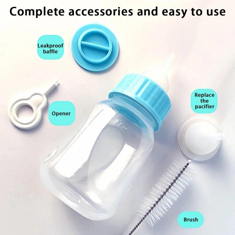 120ml Puppy Kitten Feeding Bottle Set Pet Dog Cat Bady Nursing Water Milk Feeder With Cleaning Brush Newborn Cat Drinking Bottle