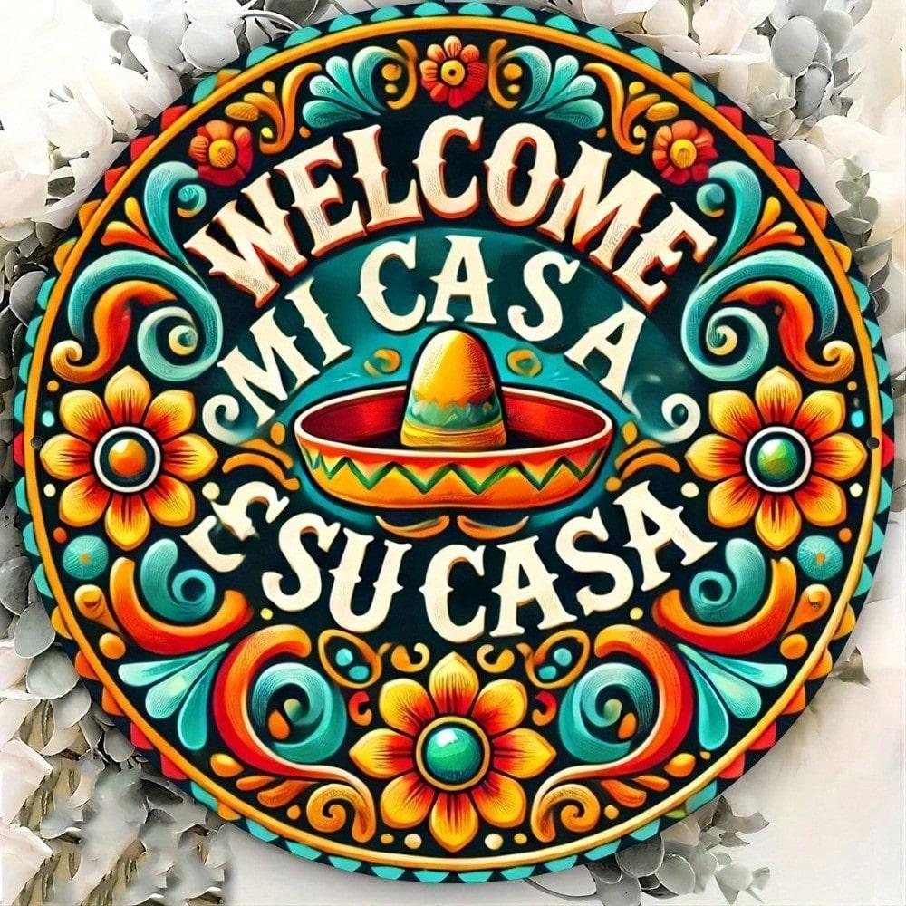 Retro Round Metal Sign for Shop Decor