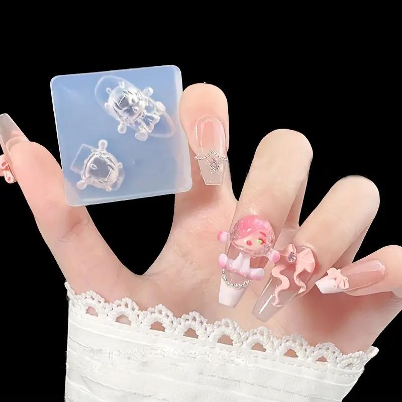 1Pcs 3D Sculpting Templates Making Silicone Mold Cute Cartoon Bears Rabbits, and Hearts Pendant Casting Silicone Mold