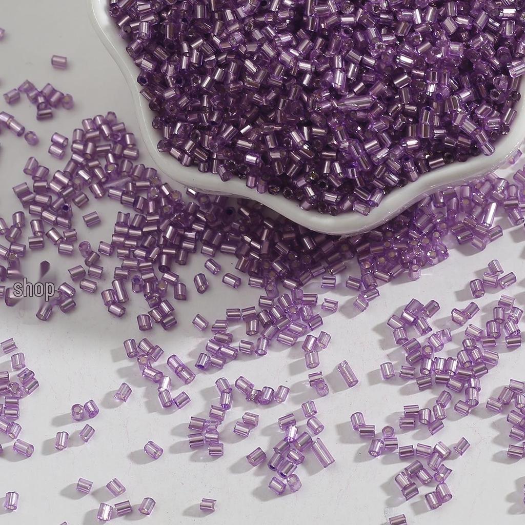 2mm Silver-Lined Glass Seed Beads: Handmade DIY Jewelry & Clothing Accessories, Transparent Loose Beads.