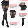 Kave 1 Pair Women Black Faux Thigh High Tights Mock Suspender Pantyhose Striped Goth Fishnets Over The Knee Sweater Dance Socks