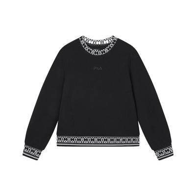 Sweatshirt décontracté à logo brodé émeraude pour femme Sweatshirt Noir F11W344209RBK