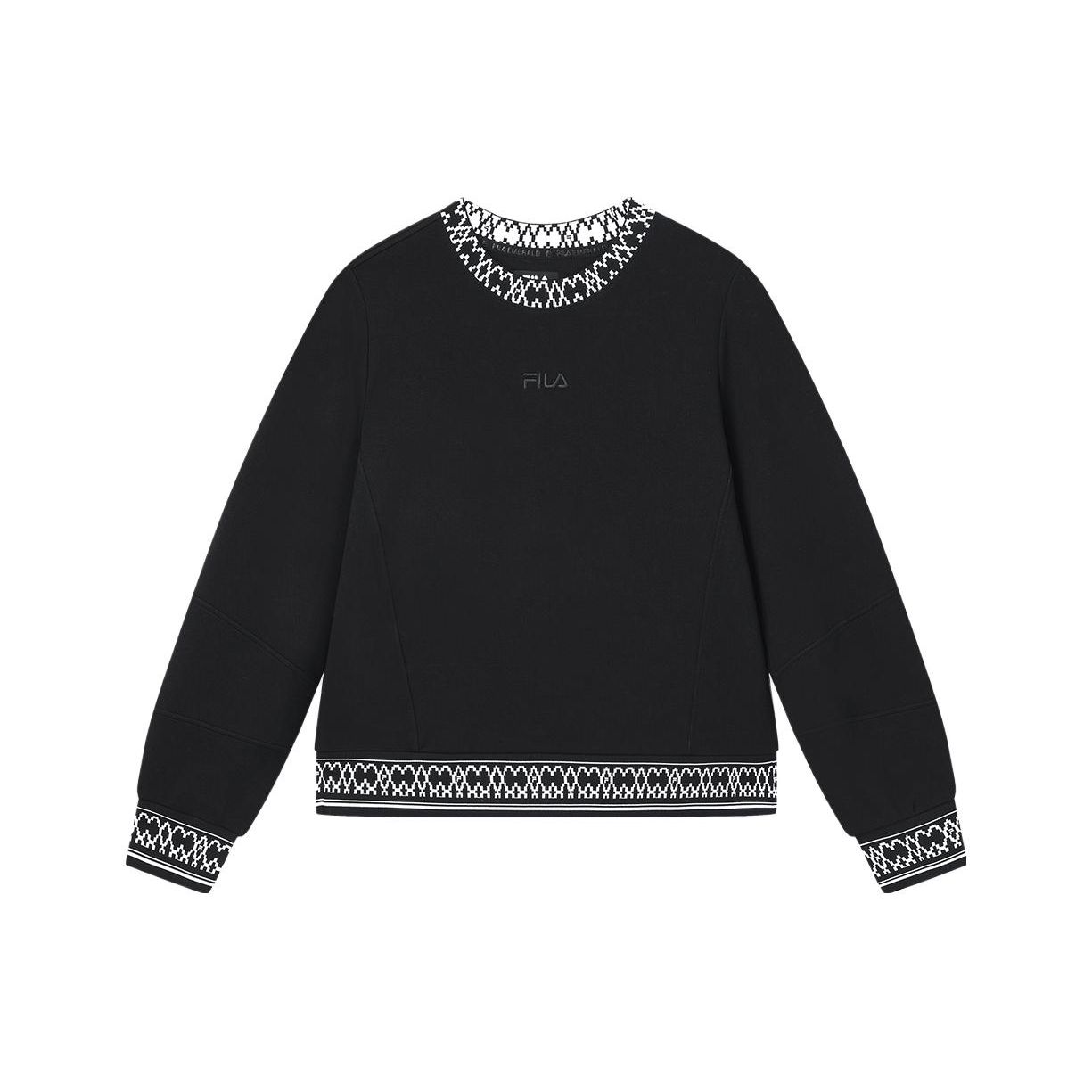 

FILA Emerald Embroidered Logo Casual Pullover Sweatshirt Women sweatshirt Black F11W344209RBK S