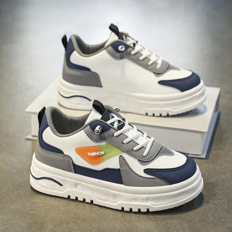 

Middle-Aged And Older Children Have The Same Board Shoes For Men And Women, Fashionable Leather Surface Color Matching, Thick-Soled Elastic Band 39