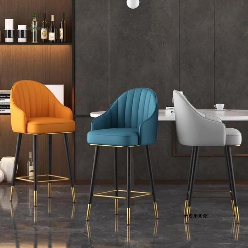 For Modern Minimalist Living Room High Bar Chairs Home Furniture Restaurant Bar Stool Hotel Swivel Backrest Armchair P L