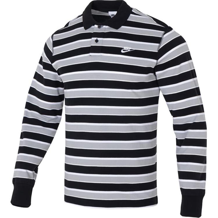 

Nike Club Men s Striped Long-Sleeve Polo FZ0824-010 2XL