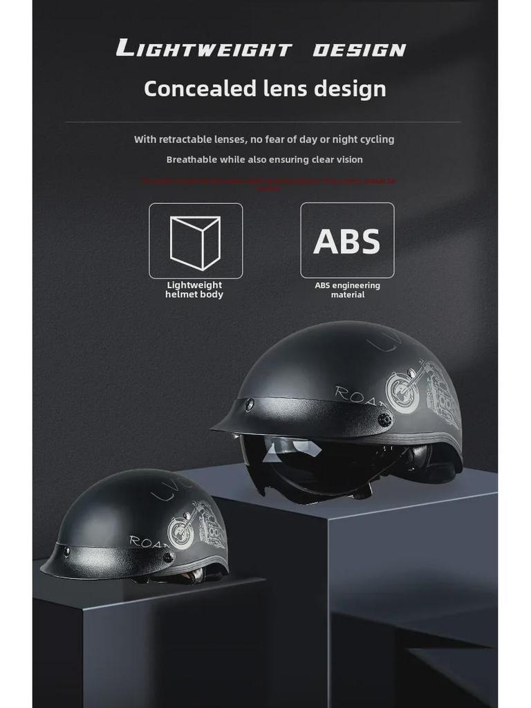 DOT-Certified Retro 3C Motorcycle Half Helmet for Summer