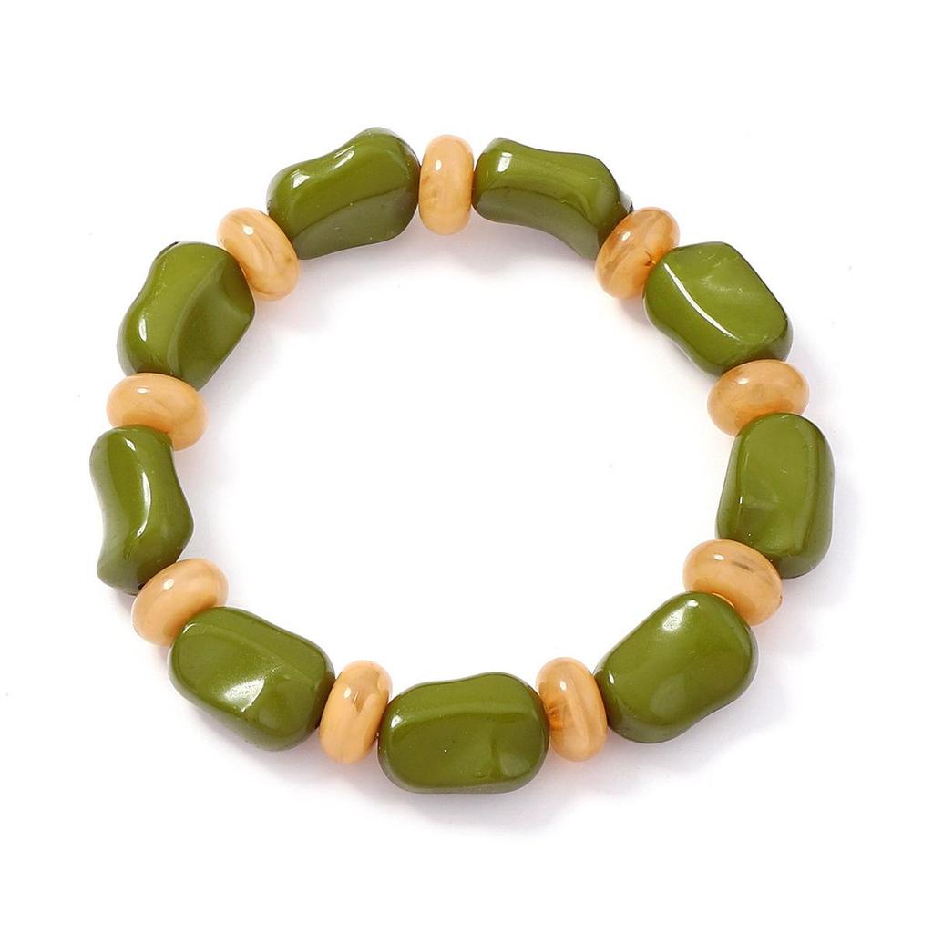 Artistic retro casual versatile bracelet irregular geometric contrasting bead bracelet trendy travel women's bracelet