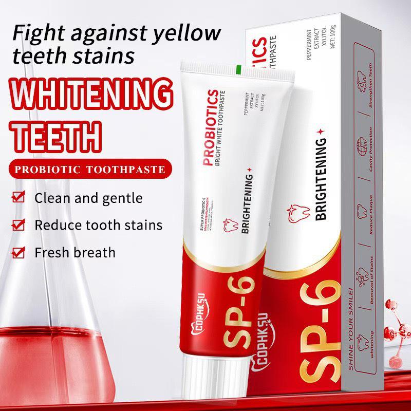 Probiotic Whitening Toothpaste with Baking Soda - Removes Smoke Stains, English Version SP-6