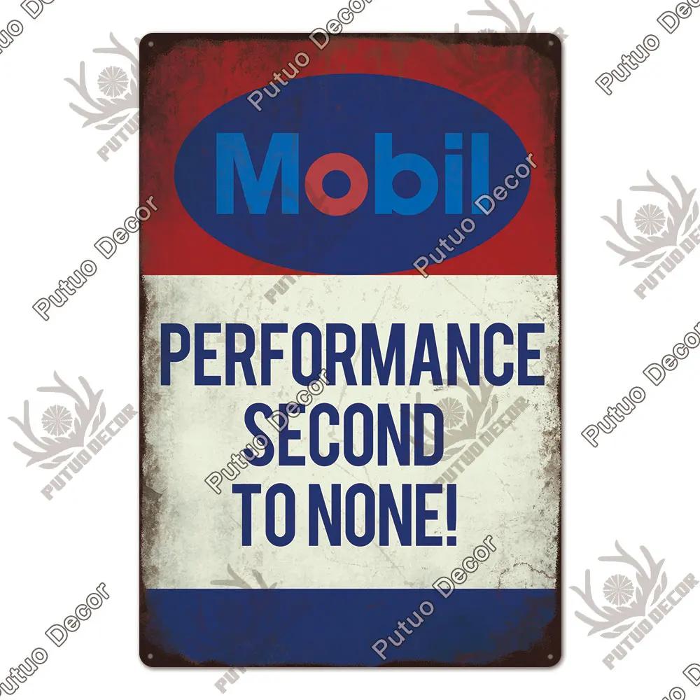 Putuo Decor Gas Oil Garage Vintage Metal Signs Tin Sign Retro Garage Decor Bar Pub Garage Gas Station Decorative Iron Plates