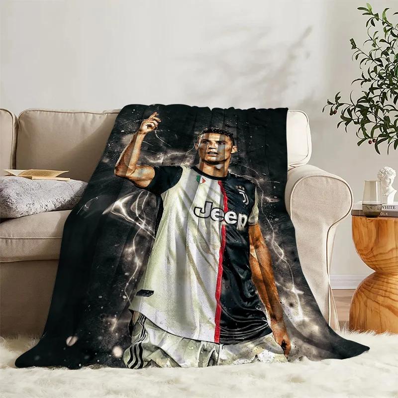 Cute Blanket CR7 Ronaldo Sofa Camp Nap Bedspread Soft Bicycle Blanket Fleece Home Textile Birthday Gift Blanket Bedroom Decor